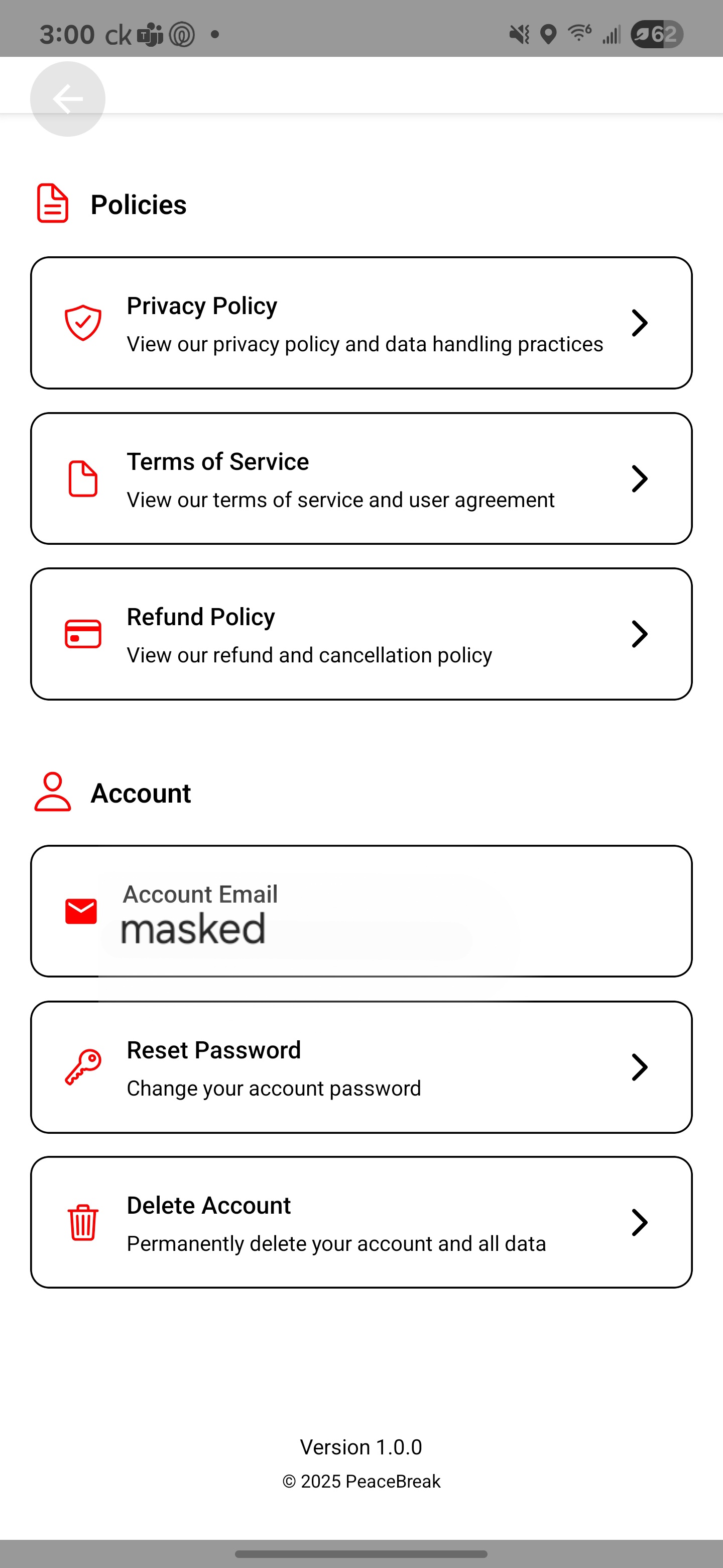 Step 2: Navigate to Account section