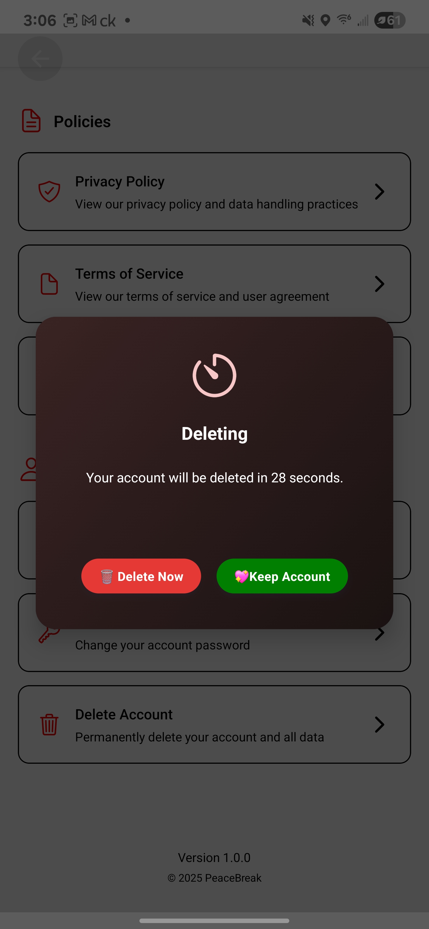 Step 5: Confirm deletion